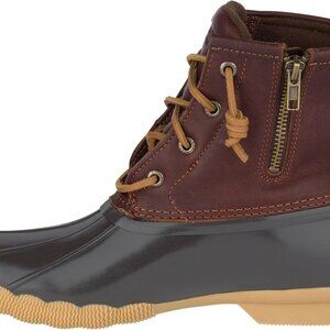 Women's Saltwater Boots Tan/Dk Brown Waterproof Leather Ankle Boots